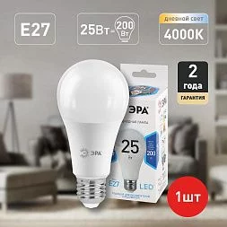 Лампочка светодиодная ЭРА STD LED A65-25W-840-E27 E27 / Е27 25Вт груша нейтральный белый свет