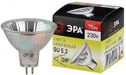 Лампочка галогенная ЭРА GU5.3-JCDR (MR16)-75W-230V-CL GU5.3 75Вт софит теплый белый свет