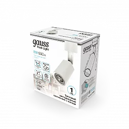 Светильник трековый Gauss цилиндр 8W 600lm 4000K 180-220V IP20 59*164мм белый линза 50º LED 1/50