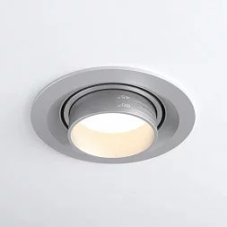 Встраиваемый светодиодный светильник с регулировкой угла освещения Zoom 10W 4200K серебро 9919 LED Elektrostandard a052461