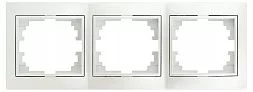 Рамка для розеток и выключателей Intro Plano 1-503-06 на 3 поста горизонтальная, СУ, перламутр
