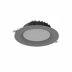 Cветильник светодиодный "ВАРТОН" Downlight круглый встраиваемый 190*70 мм 16W 4000K IP54 RAL7045 серый муар
