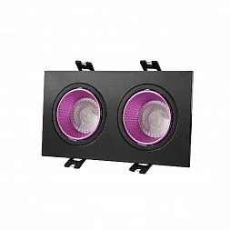 Встраиваемый светильник, IP 20, 10 Вт, GU5.3, LED, черный/розовый, пластик