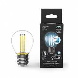 Лампа Gauss Filament Шар 7W 580lm 4100К Е27 шаг. диммирование LED 1/10/50