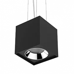 Светильник LED "ВАРТОН" DL-02 Cube подвесной 150*160 36W 3000K 35° RAL9010 черный муар диммируемый по протоколу DALI