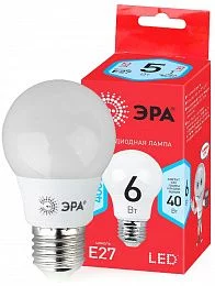 Лампочка светодиодная ЭРА RED LINE ECO LED A55-6W-840-E2 E27 / Е27 6Вт груша нейтральный белый свет