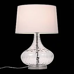 Прикроватная лампа ST-Luce Хром, Прозрачный/Белый E27 1*60W (из 2-х коробок) AMPOLLA SL973.104.01
