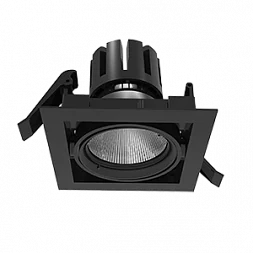 Светодиодный светильник "ВАРТОН" DL-TETRIS поворотный 35° 165*165*140mm 25W 4000K IP20 RAL9005 черный матовый