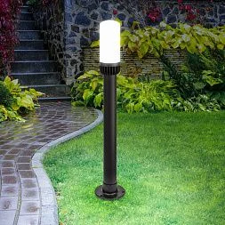 Садово-парковый светильник ЭРА НТУ 01-60-012 Поллар напольный черный IP54 Е27 max60Вт h840мм