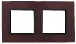14-5102-25 ЭРА Рамка на 2 поста, стекло, Эра Elegance, бордо+антр (5/50/1200)