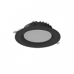 Cветильник светодиодный "ВАРТОН" Downlight круглый встраиваемый 190*70 мм 16W 4000K IP54 RAL9005 черный муар