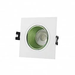 Встраиваемый светильник, IP 20, 10 Вт, GU5.3, LED, белый/зеленый, пластик