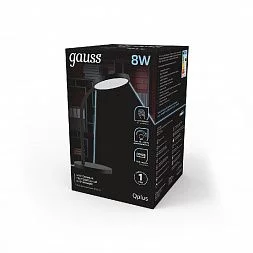 Светильник настольный Gauss Qplus модель GTL503 8W 500lm 4000K 170-265V черный диммируемый USB LED 1