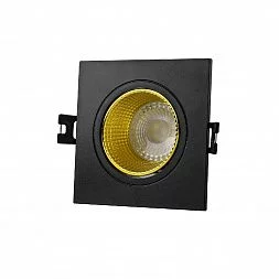 Встраиваемый светильник, IP 20, 10 Вт, GU5.3, LED, черный/желтый, пластик