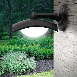Садово-парковый светильник ЭРА ДБУ 07-8-004 Дели 4 черный 4 гранный настенный IP44 светодиодный 8Вт 6500K