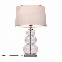 Прикроватная лампа ST-Luce Хром, Прозрачное стекло/Белый E27 1*60W (из 2-х коробок) AMPOLLA SL970.104.01