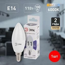 Лампочка светодиодная ЭРА STD LED B35-11W-860-E14 E14 / Е14 11Вт свеча холодный дневной свет