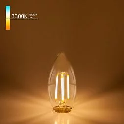 Филаментная светодиодная лампа "Свеча" C35 9W 3300K E14 (CW35 прозрачный) BLE1409 Elektrostandard a049062