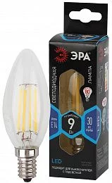 Лампочка светодиодная ЭРА F-LED B35-9w-840-E14 Е14 / Е14 9Вт филамент свеча нейтральный белый свет
