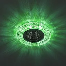 DK LD3 SL/WH+GR Светильник ЭРА декор cо светодиодной подсветкой( белый+зеленый), прозрачный (50/1400