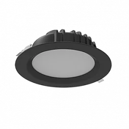 Светильник светодиодный "ВАРТОН" Downlight круглый встраиваемый 230*81 мм 40W 3000K IP54 RAL9005 черный муар