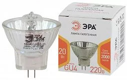 Лампочка галогенная ЭРА GU4-MR11-20W-220V-30CL GU4 20Вт софит теплый белый свет