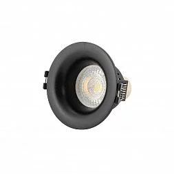 Встраиваемый светильник, IP 20, 10 Вт, GU5.3, LED, черный, пластик