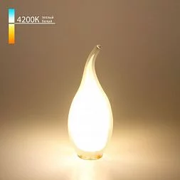 Филаментная светодиодная лампа "Свеча на ветру" C35 9W 4200K E14 (CW35 белый матовый) BLE1430 Elektrostandard a050135
