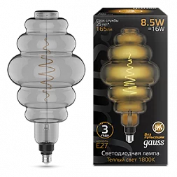 Лампа Gauss Filament Honeycomb 8.5W 165lm 1800К Е27 gray LED 1/2