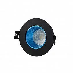 Встраиваемый светильник, IP 20, 10 Вт, GU5.3, LED, черный/голубой, пластик