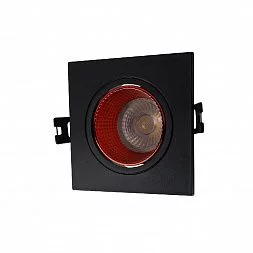 Встраиваемый светильник, IP 20, 10 Вт, GU5.3, LED, черный/красный, пластик