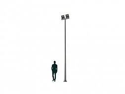Напольный уличный светильник LEADER LED 2x100 D75 4000K T-POLE 7M D136 RAL9005 4350000070