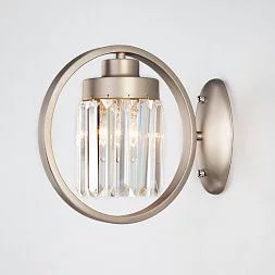 Настенный светильник с хрусталем Eurosvet сатин-никель 10128/1