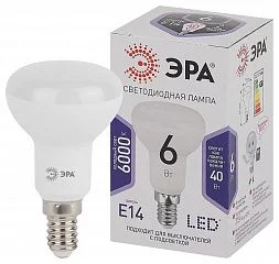 Лампочка светодиодная ЭРА STD LED R50-6W-860-E14 Е14 / Е14 6Вт рефлектор холодный дневной свет