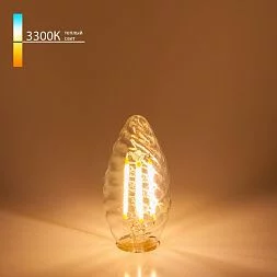 Филаментная светодиодная лампа Свеча витая F 7W 3300K E14 прозрачный BLE1413 Elektrostandard a049117