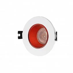 Встраиваемый светильник, IP 20, 10 Вт, GU5.3, LED, белый/красный, пластик