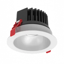 Светодиодный светильник "ВАРТОН" DL-SPARK встраиваемый  25W 3000K 60° 150x105mm белый IP44 с матовым серебристым рефлектором, монтажный диаметр 130 мм