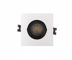 Встраиваемый светильник, IP 20, 10 Вт, GU5.3, LED, белый/черный, пластик