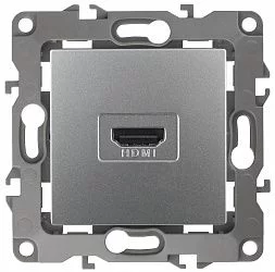 12-3114-03 ЭРА Розетка HDMI, IP20, Эра12, алюминий (10/100/3200)
