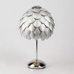Настольная лампа с металлическим абажуром Bogate's серебряный / хром 01099/1