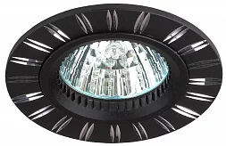 Встраиваемый светильник алюминиевый ЭРА KL33 AL/BK/1 MR16/GU5.3 точечный черный/хром