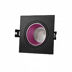 Встраиваемый светильник, IP 20, 10 Вт, GU5.3, LED, черный/розовый, пластик