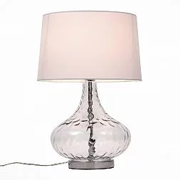Прикроватная лампа ST-Luce Хром, Прозрачный/Белый E27 1*60W (из 2-х коробок) AMPOLLA SL973.104.01