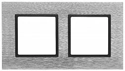14-5202-41 ЭРА Рамка на 2 поста, металл, Эра Elegance, сталь+антр (5/50/1200)