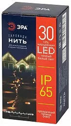 Гирлянда ЭРА ERAPS-NP10 светодиодная новогодняя нить 10 м тёплый свет 100 LED